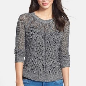 Lucky Brand Metallic Thread Crew Neck Sweater Sz L